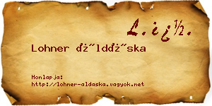 Lohner Áldáska névjegykártya
